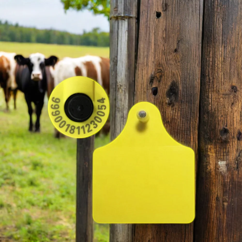 Livestock Rfid number Barcode Uhf Goat Eartag Animal Cattle Electronic Ear Tag For Sheep Cattle Pig applicator