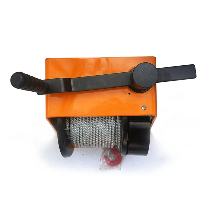 Multi purpose self locking manual winch HUTZ 1 ton worm gear small hand crank winch HWE100 HWE100A top wind wire rope winch