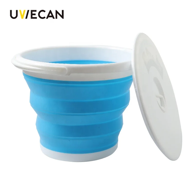 SAMMART Collapsible Plastic Bucket - Foldable Round Tub - Portable Fishing Water Pail - Space Saving Outdoor Waterpot Uvc021
