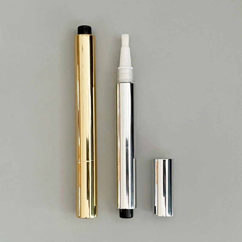 In stock 3ml Aluminum Cosmetic Empty Click Container Tubes Cuticle Nutrition Oil Click pen with Brush for Teeth Whitening