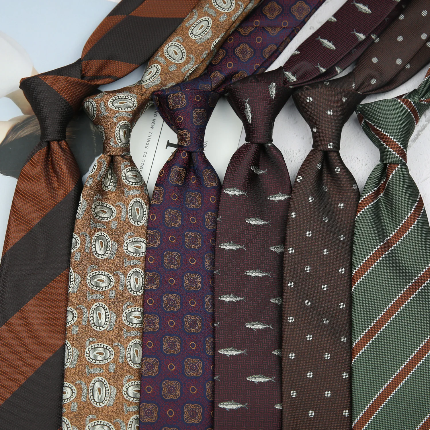 Wholesale Custom Hand Make Necktie Korean Retro Hong Kong Style Floral Casual Neck Ties For Men Silk Ties