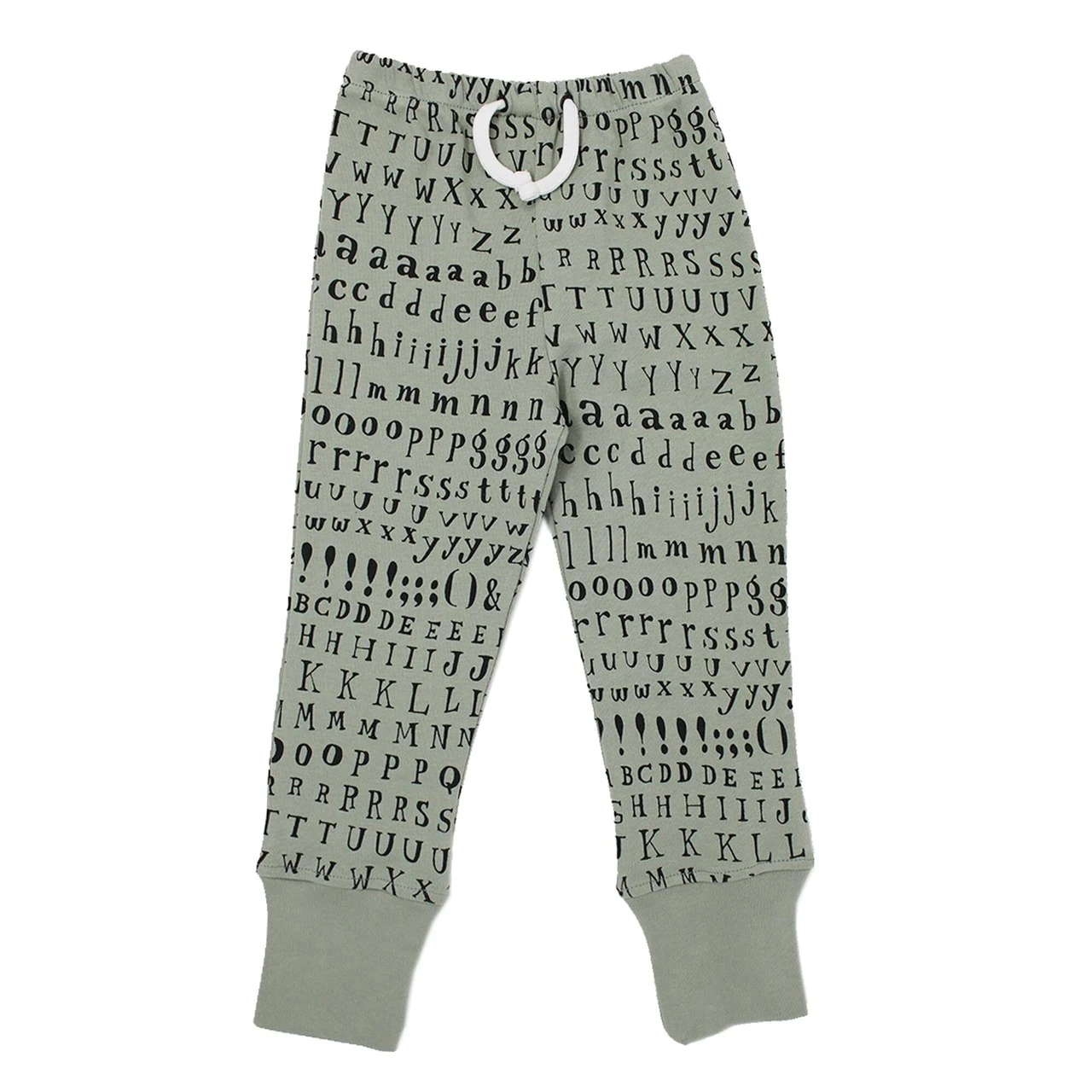
High Quality New Pattern letter 100% Organic Cotton American Style Knitted Baby Jogger Pants 