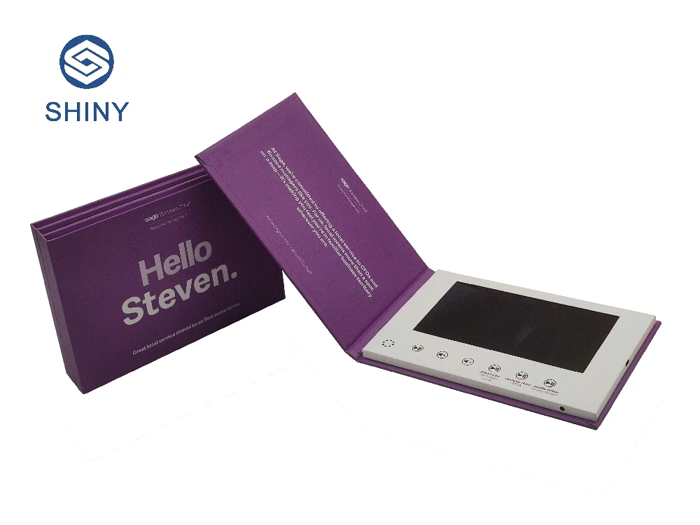 Custom Handmade Luxury 7 Inch LCD Screen Mini Video Brochure Custom Video Business Card For Advertising Marketing Invitation