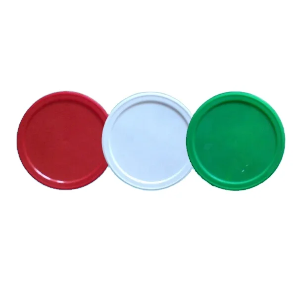 Tin cans clear lids plastic for Tin container closures covers