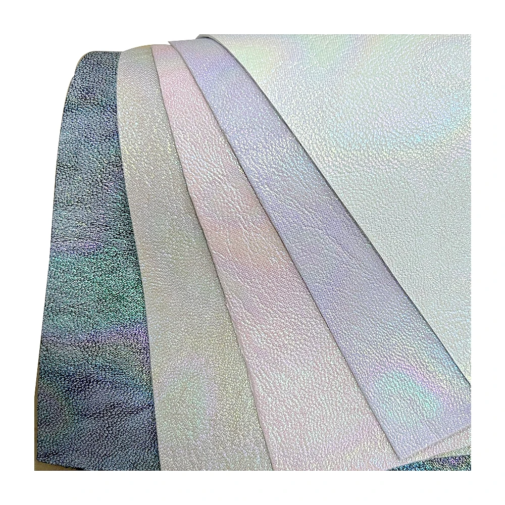 Top Selling Multi Color 0.8mm Film Embossing Pattern Woven Backing PU Synthetic Leather For Making Shoes Materials