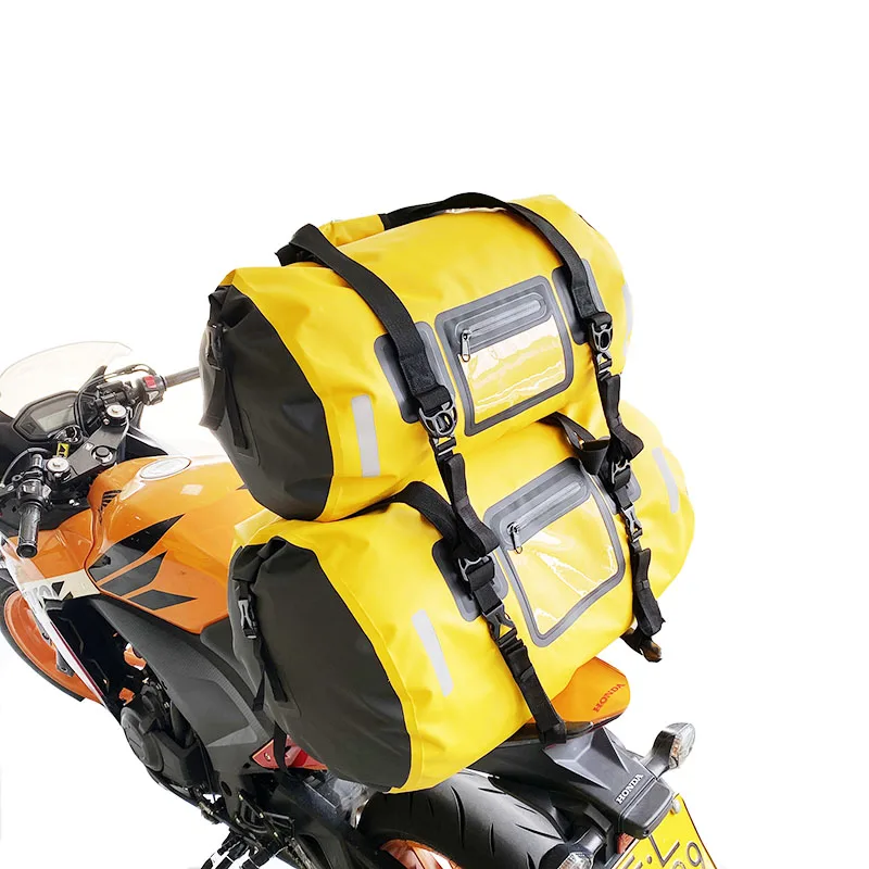 Motorcycle riding bag waterproof rear duffel dry saddle tail helmet bags