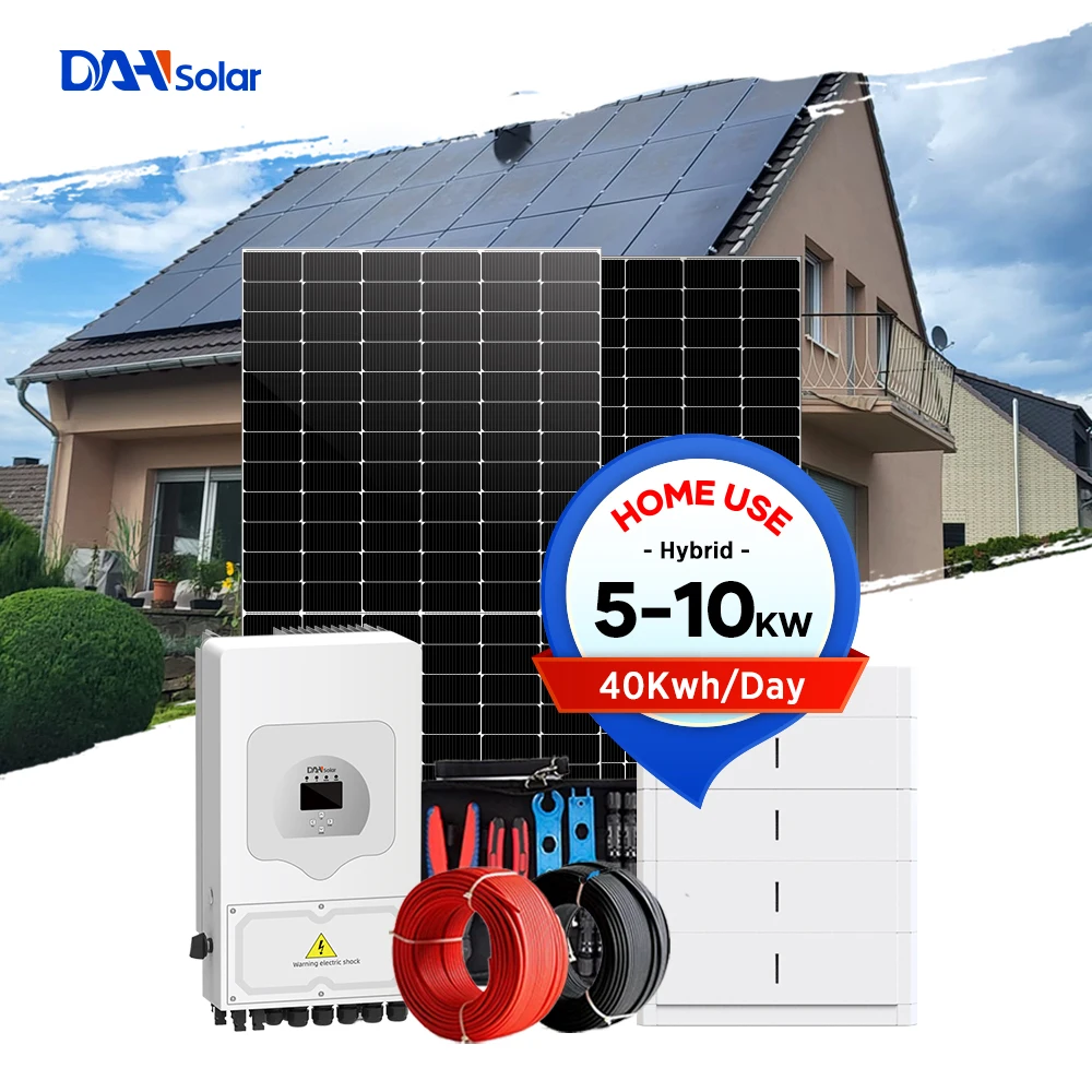 Hybrid Home Photovoltaic Panels 3KW 5KW 8KW 3Phase Solar Power System with Battery