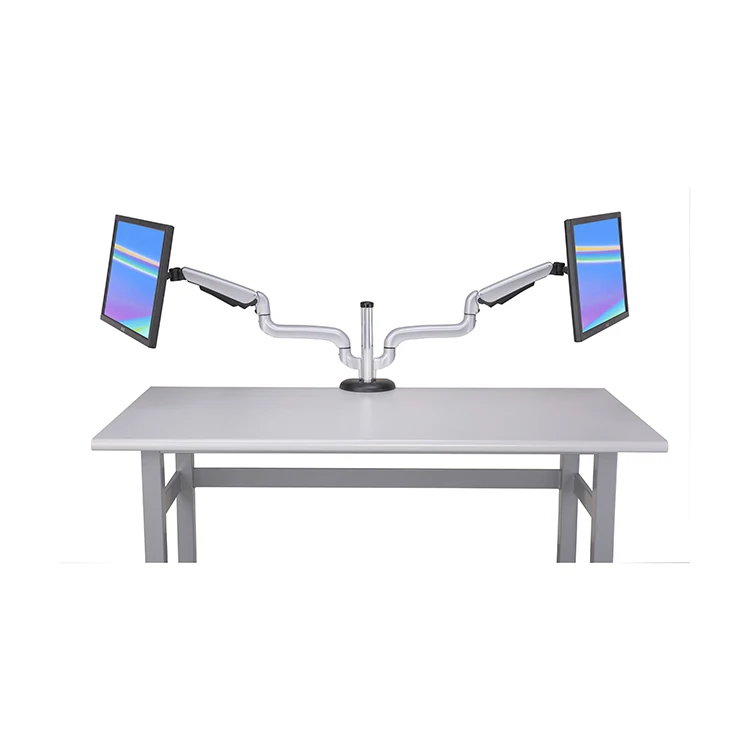 Gas Spring Single or Multiple Monitor Arm w/Sliding Tracks & 3 Types of Arm