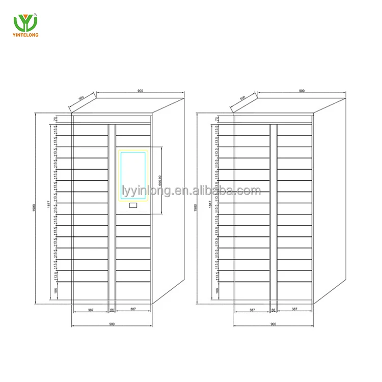 yinlong Non-contact smart parcel  automatic locker easy to use large partition inner diameter deliver metal steel cabinet