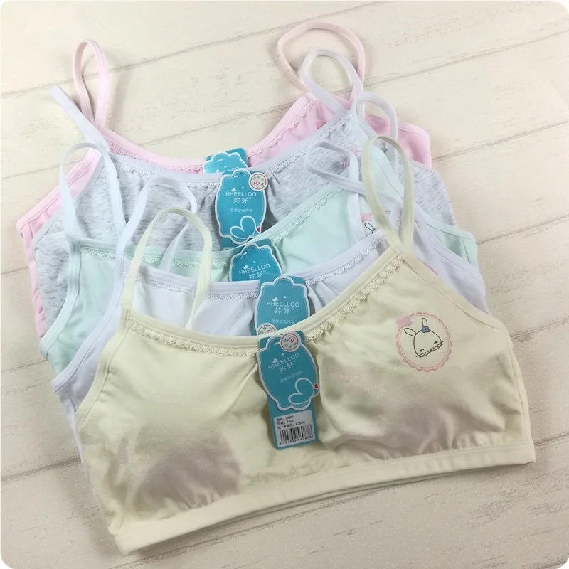 
Comfortable kids school student girls underwear daily care thin strap no rim soft bra 