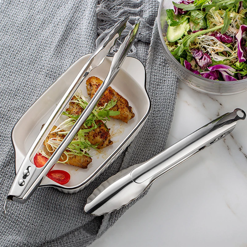 Heat Resistant kitchen graters Cooking Kitchen Ice Tongs Stainless Steel Food tongs for cooking