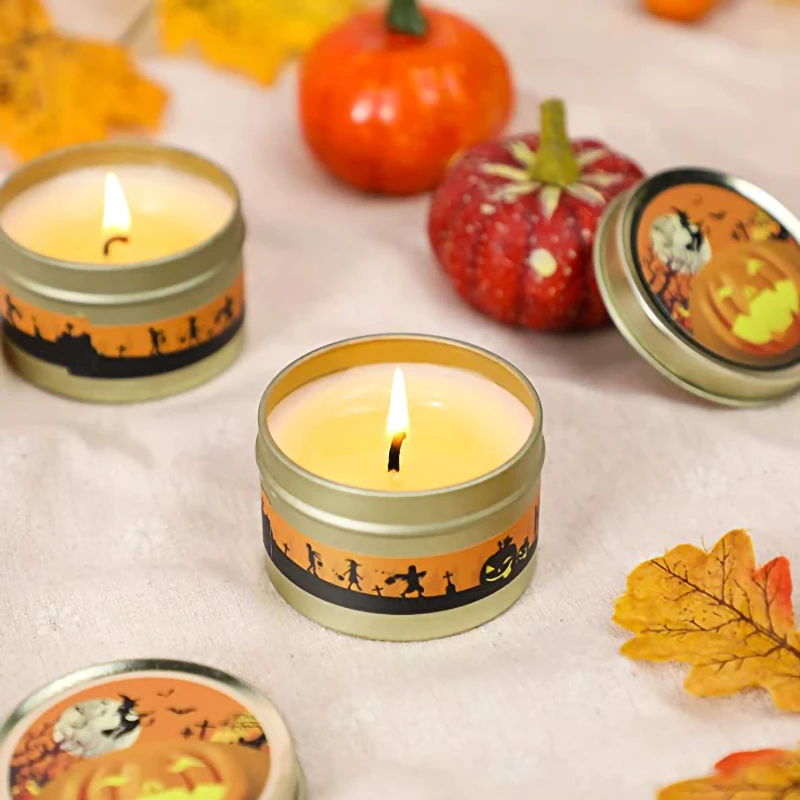 Wholesale Custom Soy Wax Scented Candles Tin Candle Halloween Candles As Halloween Gift