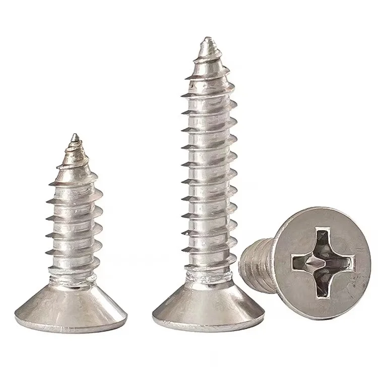 On sale SS304 Material DIN7982 Flat Head Self-tapping Screw manufacturer