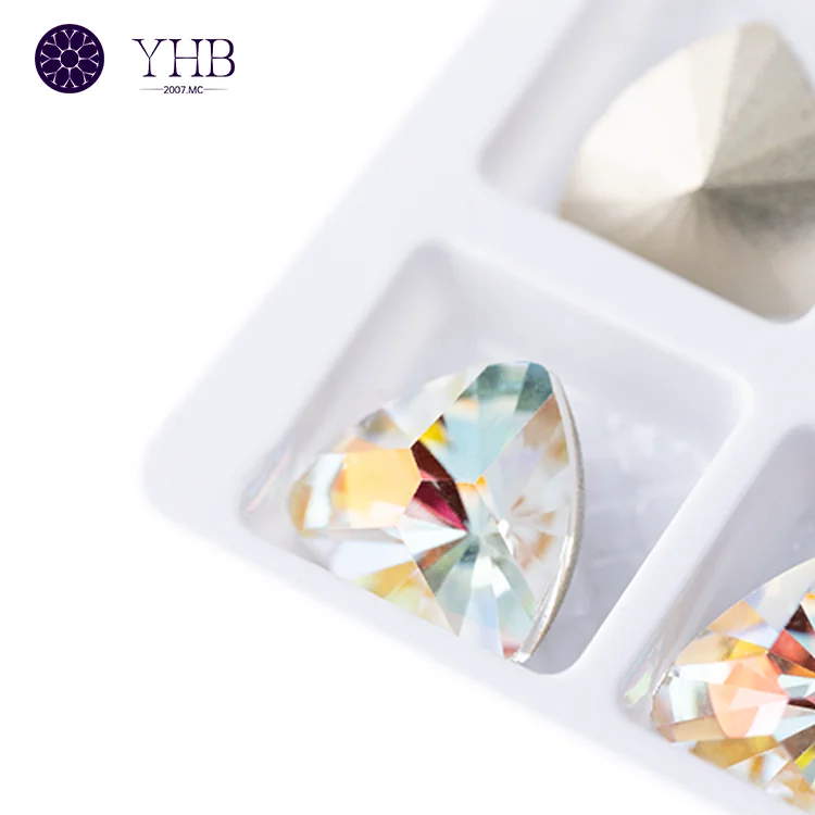 Popular Triangle Glass Rhinestones Point Back Crystal Fancy Stone Wholesale Loose Crystal Beads For Jewelry