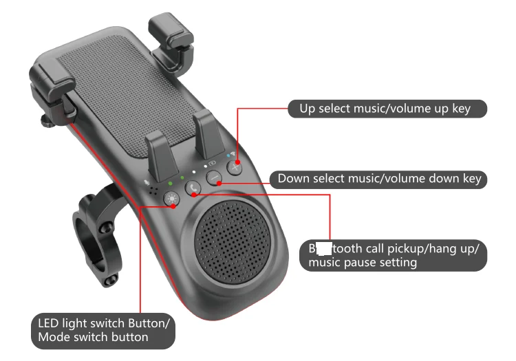 motorcycle phone holder waterproof with 5000mAh power bank