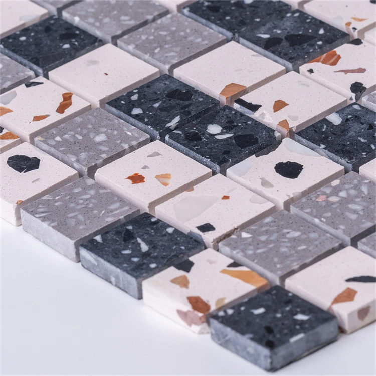 Color Customized Terrazzo Mosaic Pink White Black Grey Full Body Terrazzo for Home Decor and Project