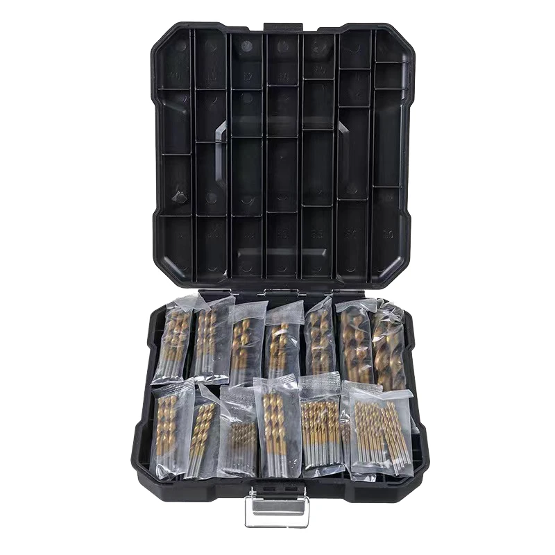 99pcs Factory High Quality Fast Drilling Flute HSS Twist Drill Bits set for Steel/Soft Metal/Wood/Aluminum/Copper/Plastic
