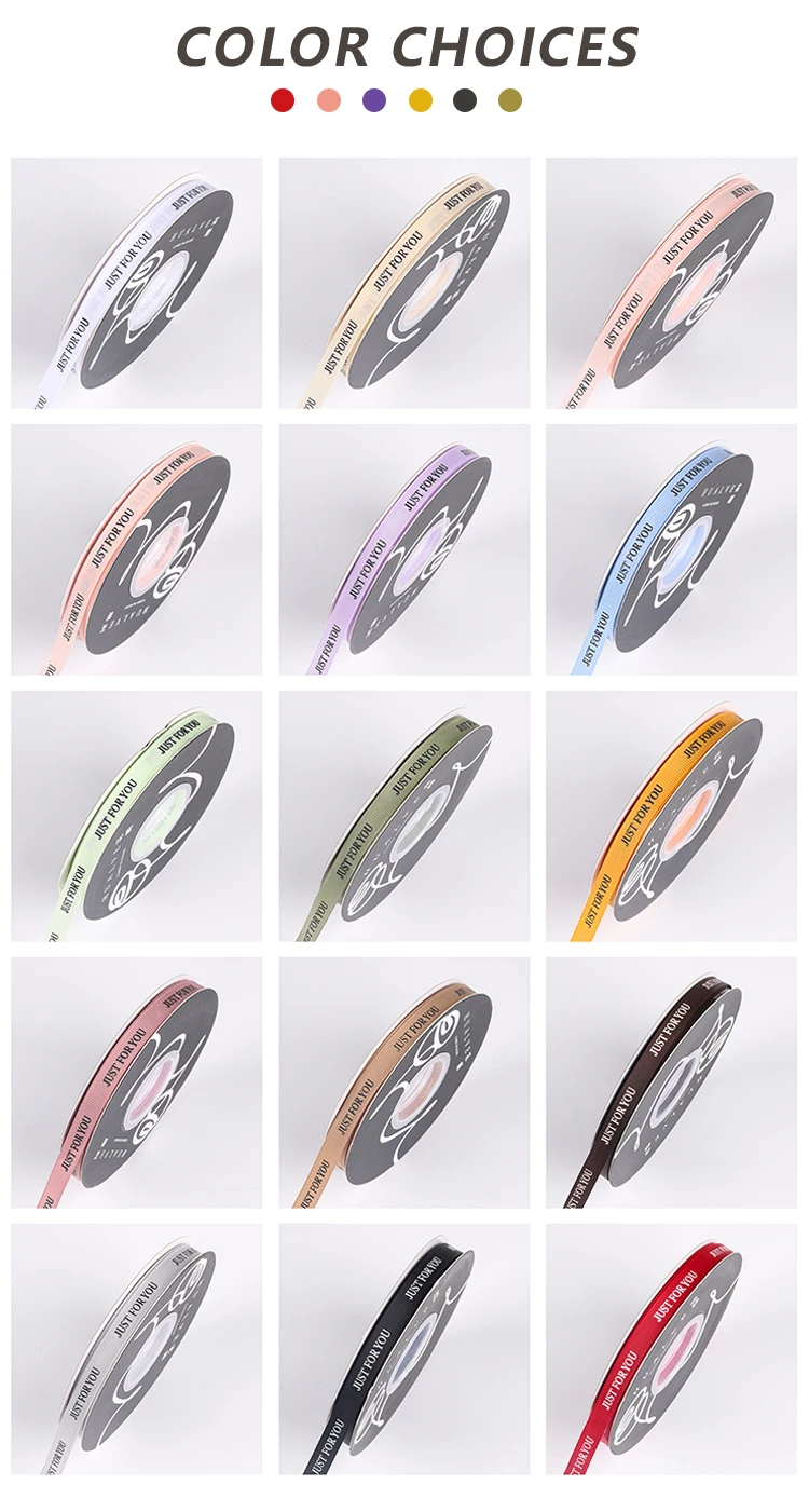 High Quality Colorful Gift Ribbons JUST FOR YOU For Gift Box Packaging Print Ribbons
