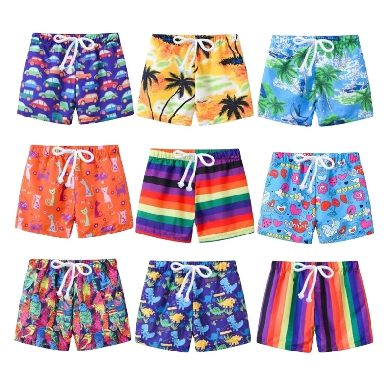 2020 Summer Casual Clothes Girl Boy Shorts Beach Swimming Fast Dry Children Pants Swimwear Trunk Teenage Kids Swimwear