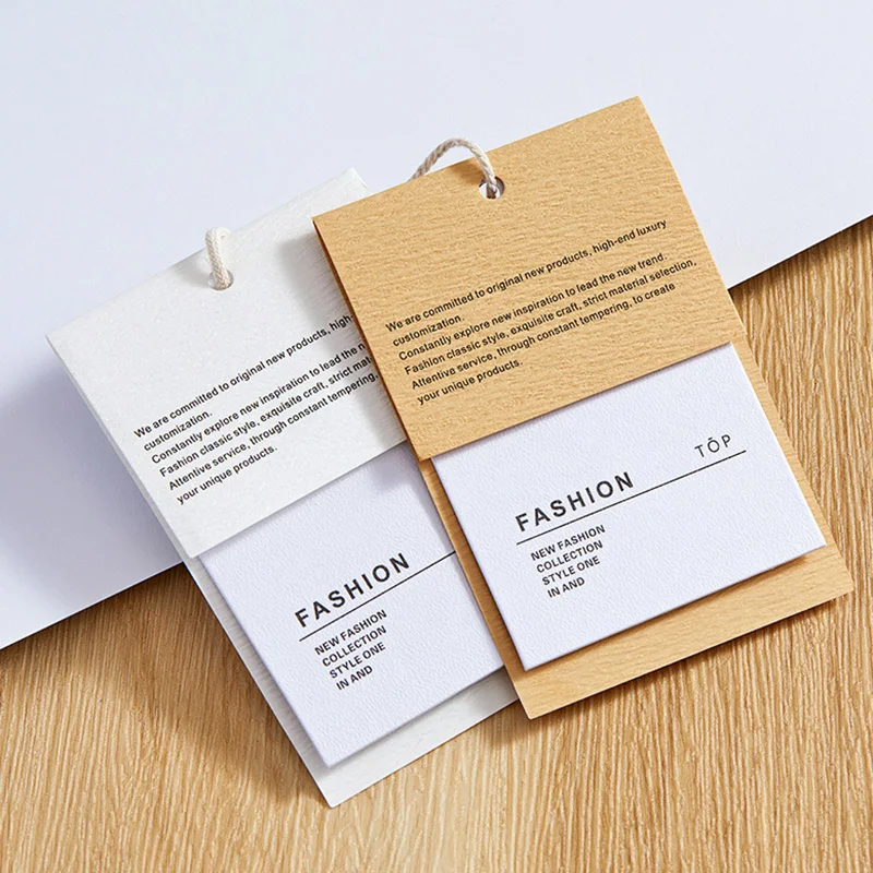 Wholesale Special Paper Hangtags Custom LOGO Printed Garment Hang Label Tags for Clothing