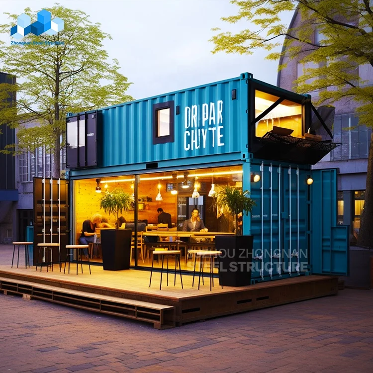 Detachable Custom design mobile houses luxury 20ft prefabricated restaurant modular cafe bar shipping container coffee shop