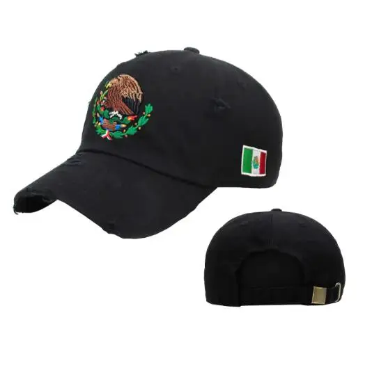 high quality custom logo metal strapcurved bill Trucker Caps Mexico Flag Hat Outdoor baseball sports caps for men and women