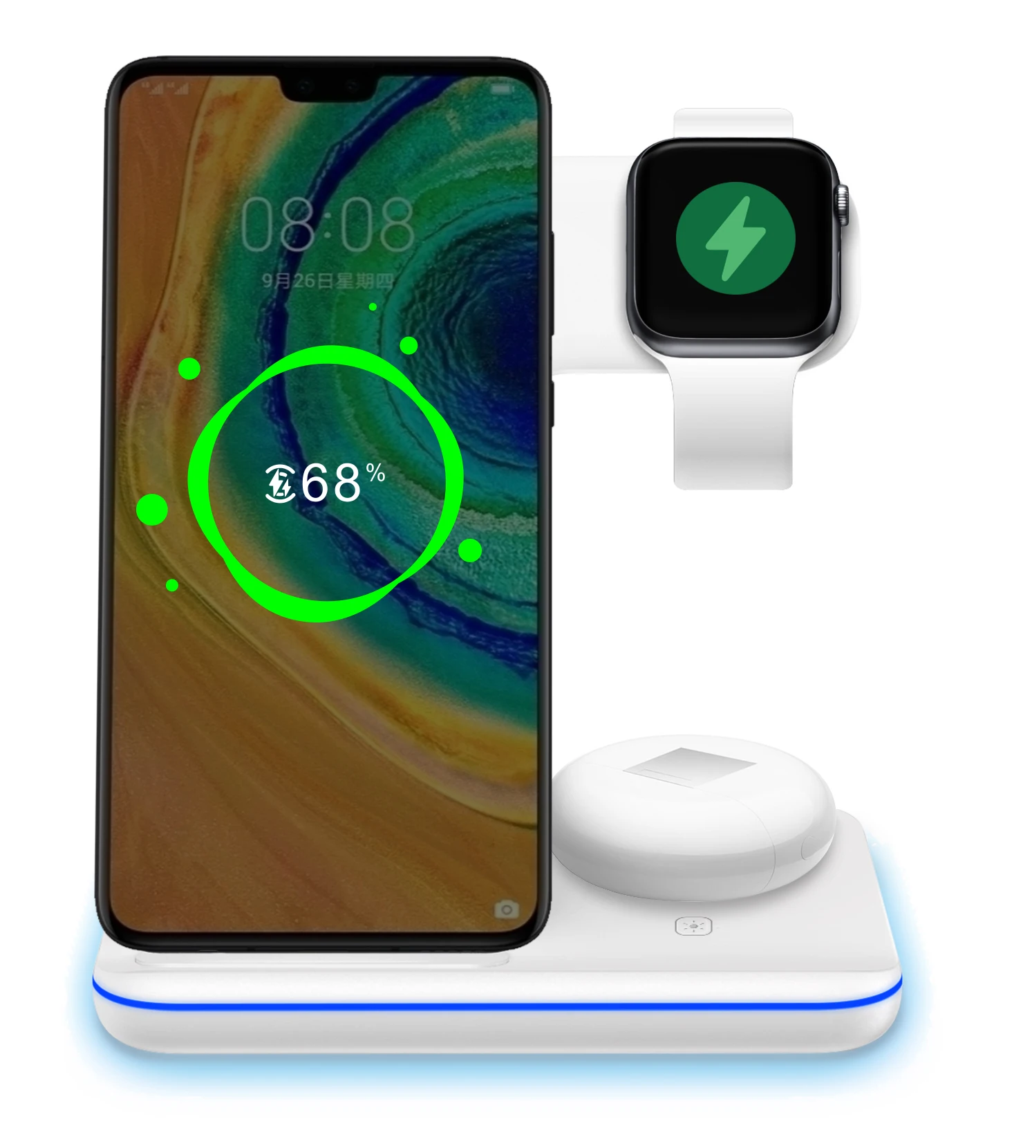 Top Selling Products Foldable Qi Phone Stand Portable Fast Magnetic Wireless Charger For Iphone Iwatch Airpods