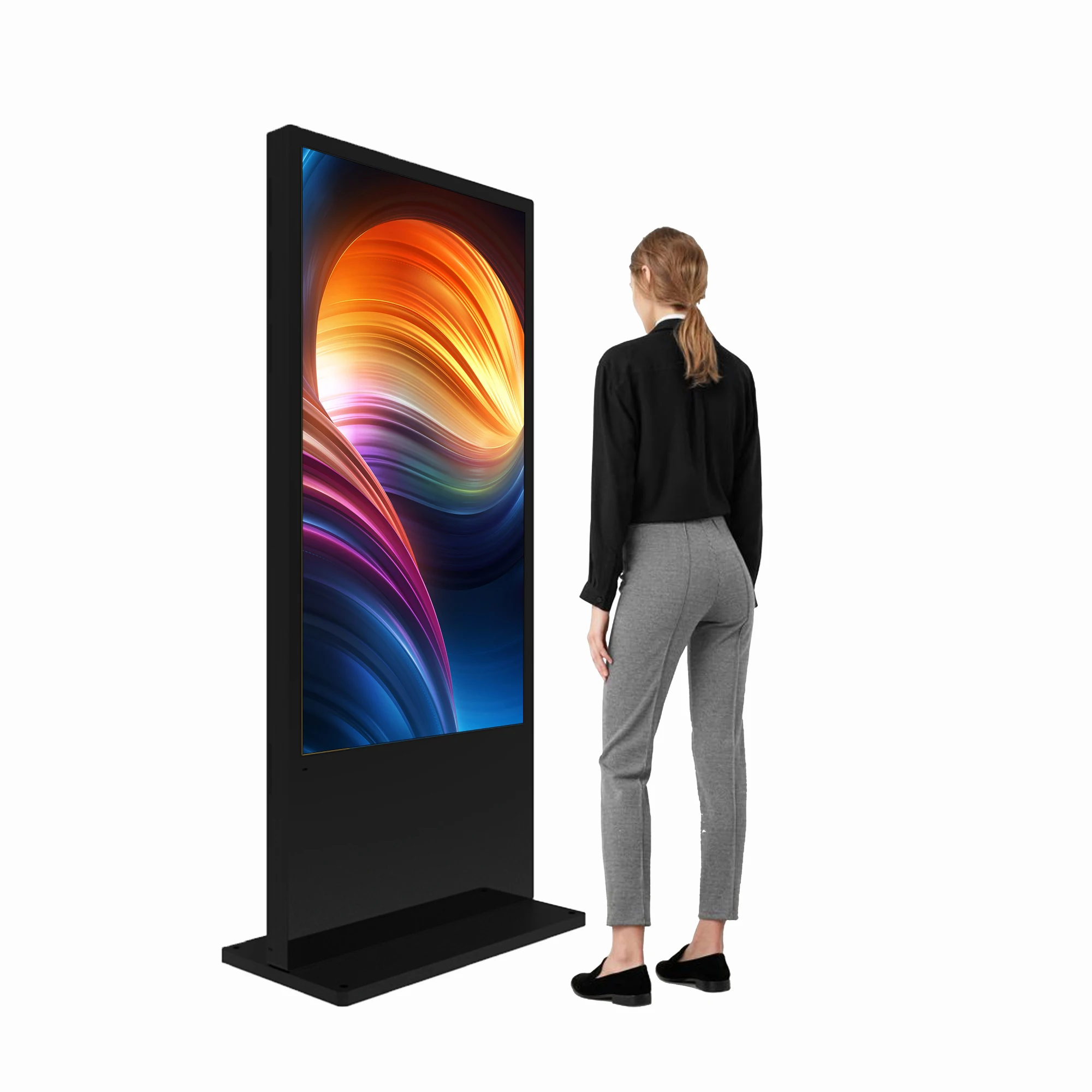 Aiyos 55 Inch Standing Totem infokiosk touch IPS FHD LCD Adverting Display Interactive Touch Screen/ Info Kiosk with Customized