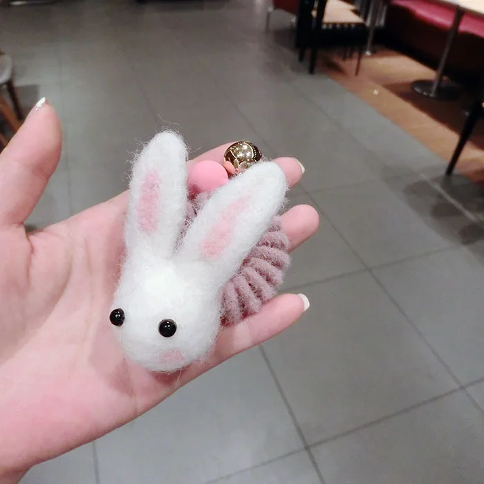 
Three-dimensional fruit rabbit felt hair cord cartoon hair cord hair cord carrot rubber band girl 