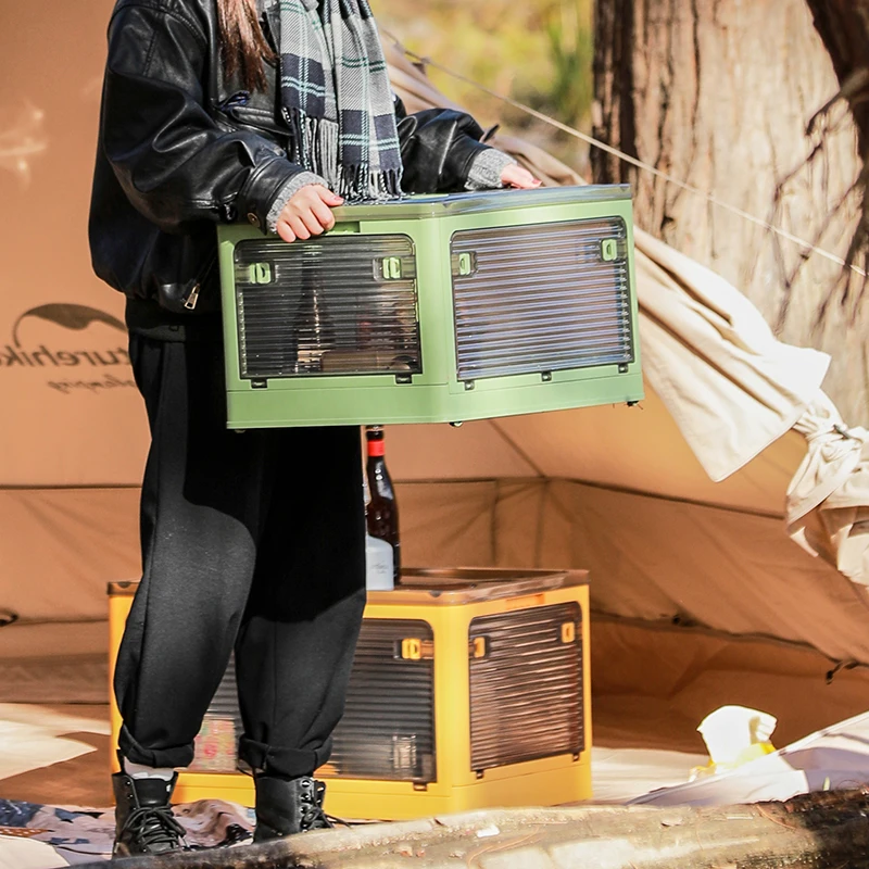 Rmier Modern Multifunctional Transparent Plastic Storage Box Foldable Colorful Outdoor Household Toy/Book Organization Kitchen