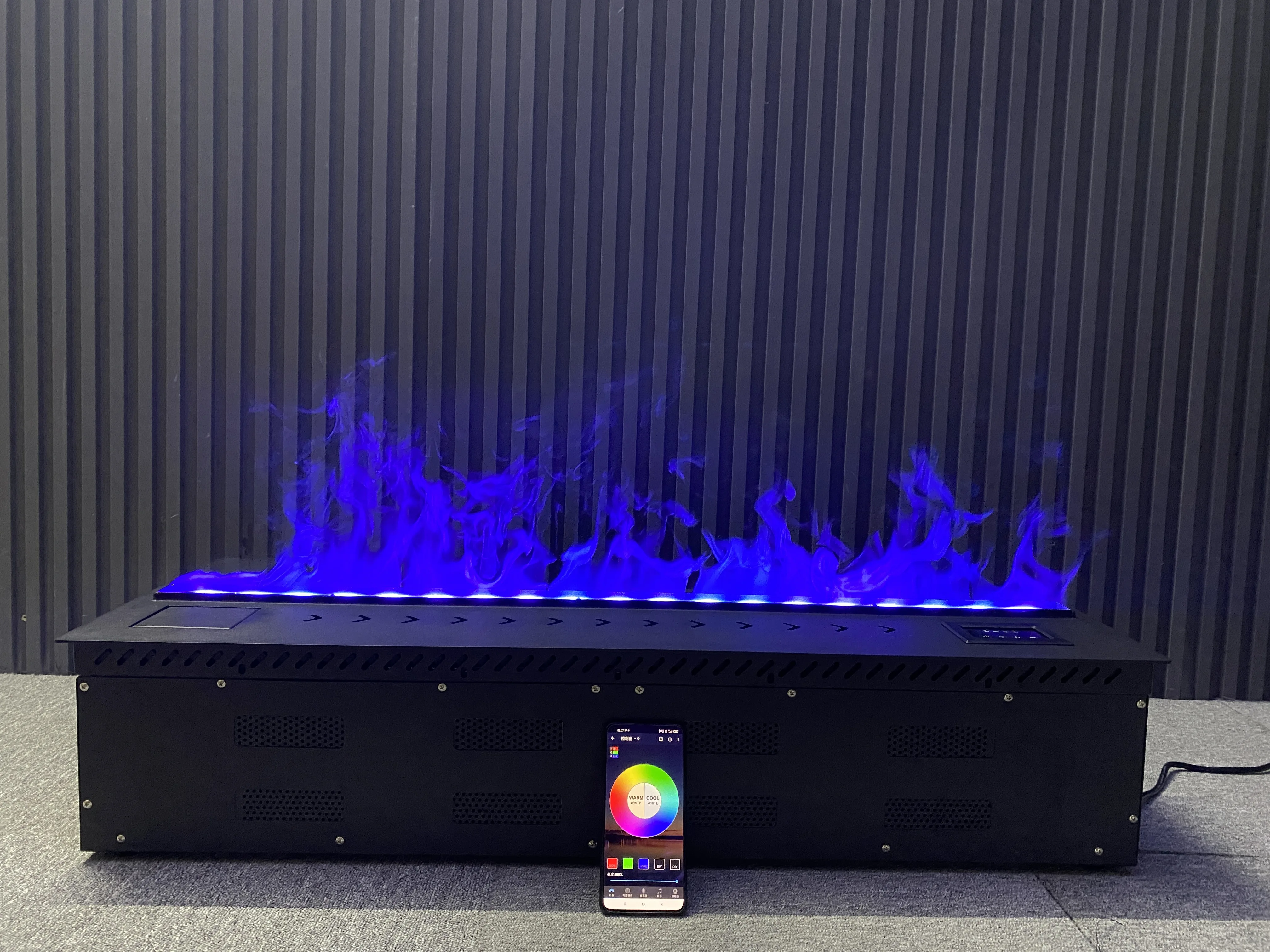 Tall on the modern decorative background wall flame fireplace environmentally friendly fuel for pure water without heat flame