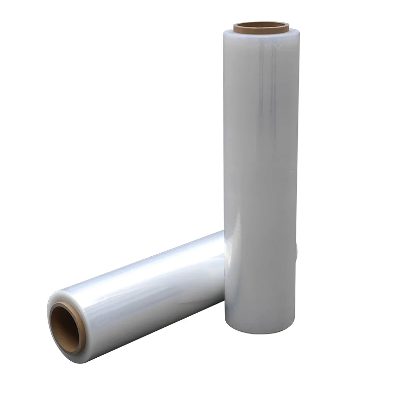 
70-80gauge LLDPE hand stretch film clear wrapping film clear pallet film 