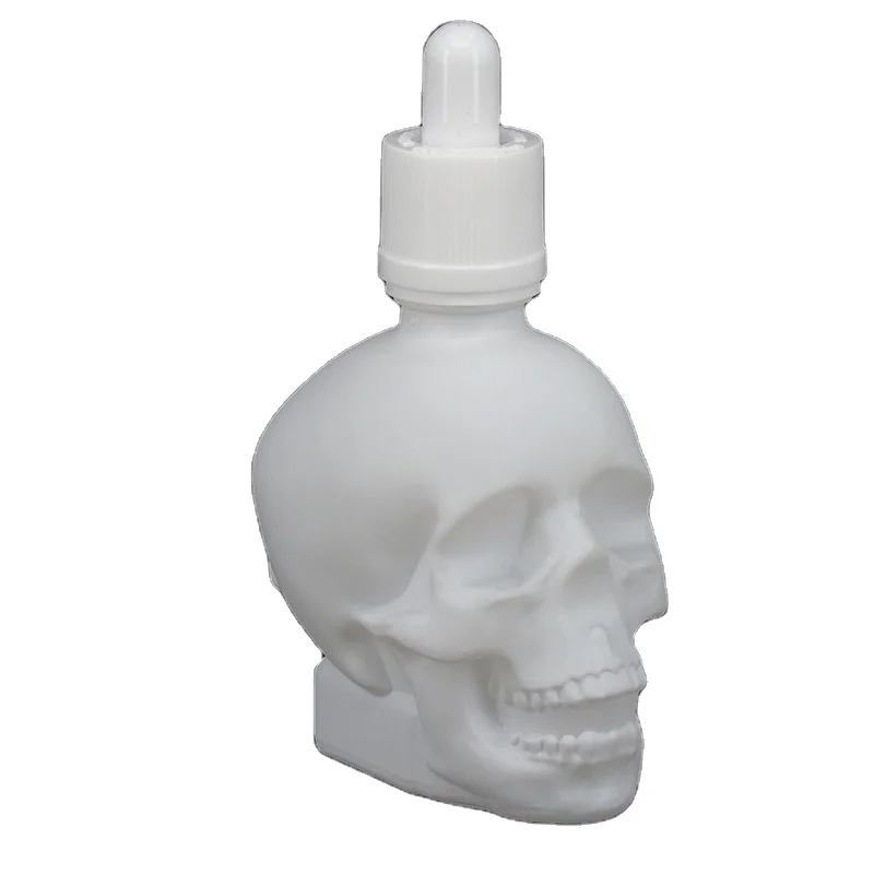 60ml white glass skull dropper essential oil bottle