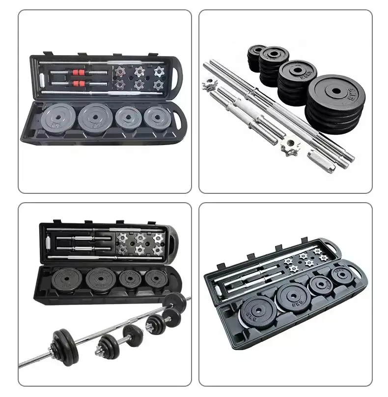 Home Gym Fitness High Quality Cast Iron Dumbbell Set Weight Lifting Chromed Adjustable Dumbbell Barbell Set