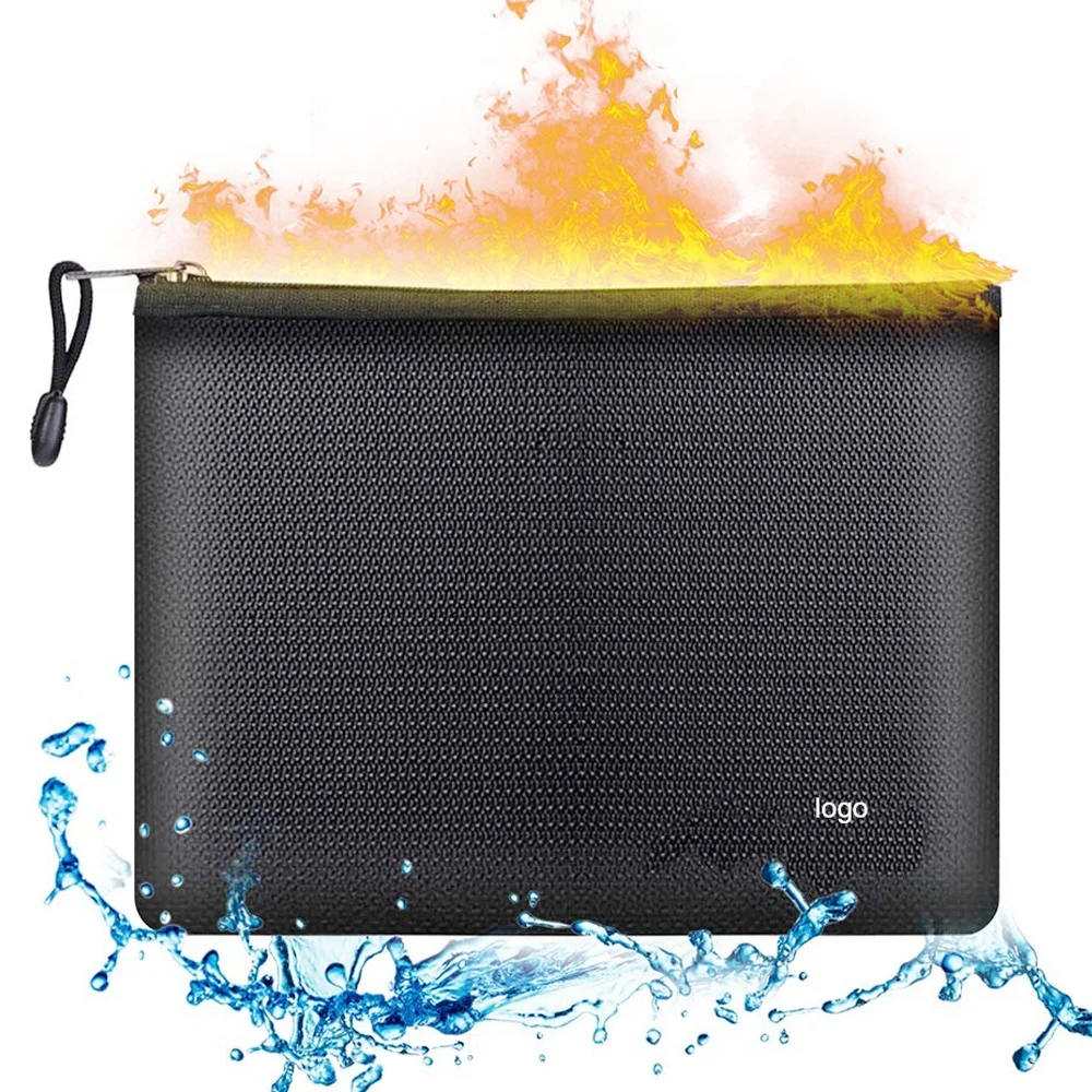 Custom Waterproof Fire Resistant Passport Money Documents Bags Fire Proof Document Bag