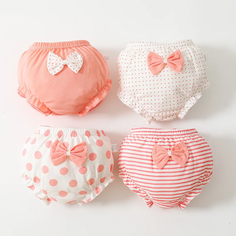 2022 spring and summer girls cute pattern underwear cotton baby underwear bread panties