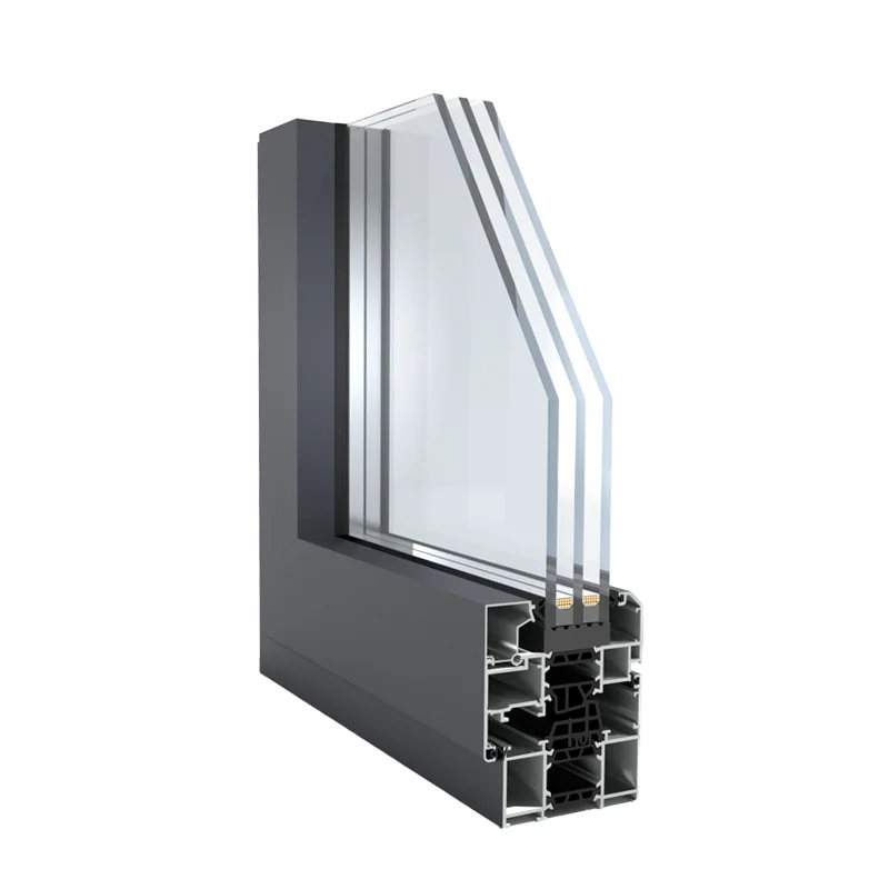 Modern Style Heat Insulation Low-e Glass Window with Aluminum Frame Single Opening Swing & Folding Options for House