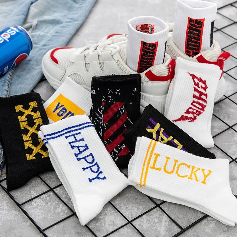 KonLee design Hip Hop Crew Hemp Socks Wholesale Custom Dress Weed custom logo Socks for Streetwear Men