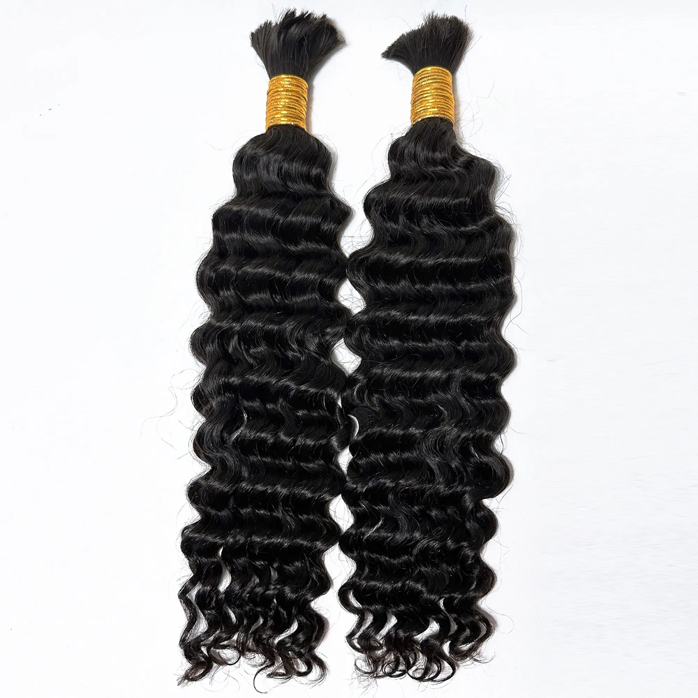 Bohemian Knotless Box Braids 100% Raw Brazilian Remy Bulk Unwefted Human Hair Extensions for Boho Braiding