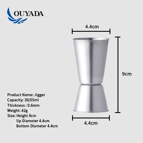 
OUYADA 30/60ml big stainless steel jigger 