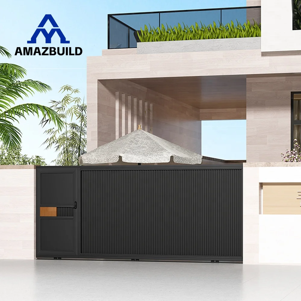 AMAZBUILD Customized Iron Swing-Open Style Gate for Villa Entrance House Boundary Wall & Courtyard Main Design