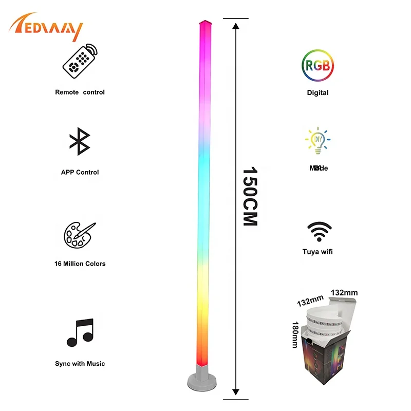 New DIY LED RGB colorful decor Living room ambient smart floor stand Gaming Lamp