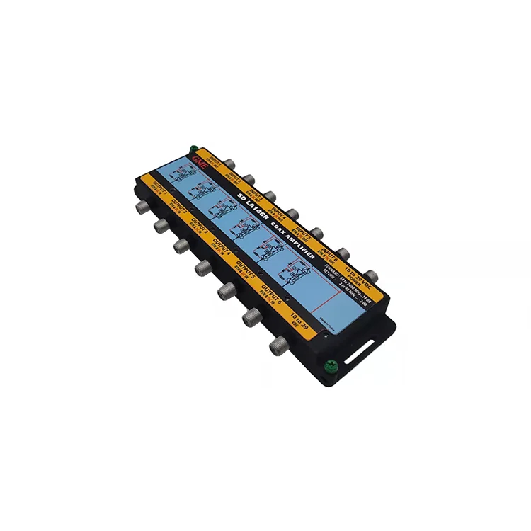 High Density 6 Input Indoor / Outdoor 54 -2400 MHz 14dB DBS / ATSC Satellite Line Powered Coax Amplifier