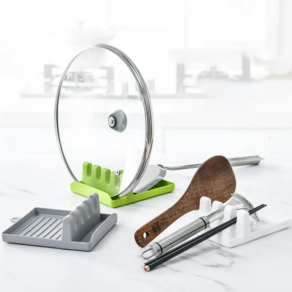 Shopify Sourcing Agent 2025 Silicone Kitchen Spoon Holder Organizer Spatula Rack Stand Tableware Storage Rack
