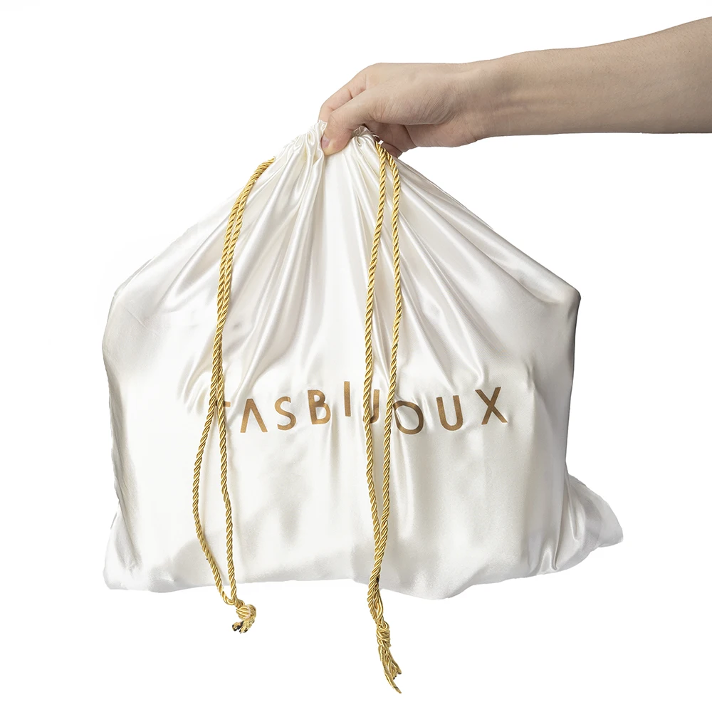 Custom wholesale luxury silk satin drawstring dust bag