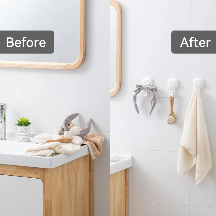 TAILI 2 Pack Hot Sale Suction Holder Hook Bathroom Suction Hanger With Strong Vacuum Suction Cup Hook for Towel