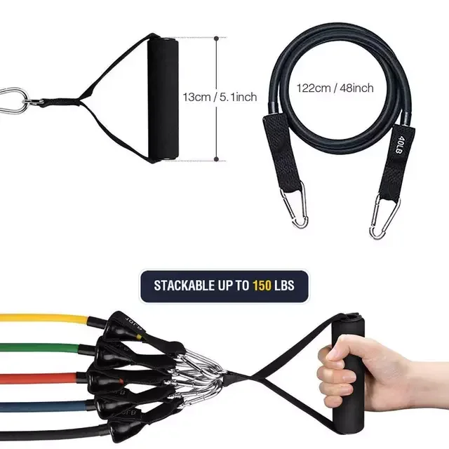
Strength training 11 pcs resistance bands bodybuilding fitness accessories heavy resistance tube kit 