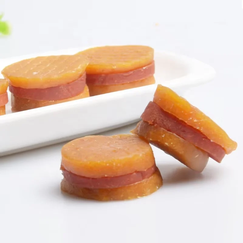 factory new dog snacks private brand dog treats chicken salmon pumpkin mix mini burger for dogs feed