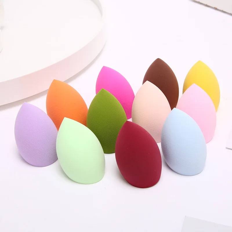 Transparent PVC box gourd water drop shape non latex free makeup sponge blender for cosmetic foundation liquid BB cream