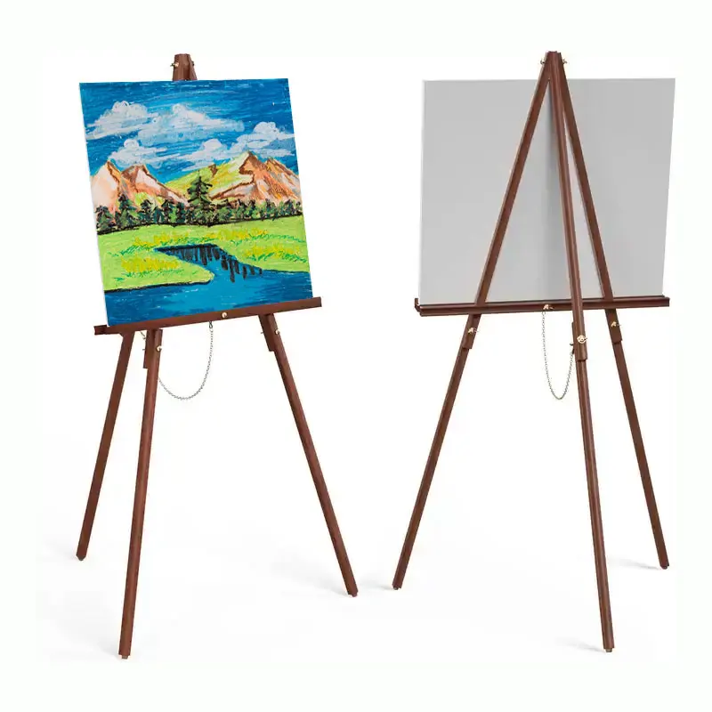 Art Easel Wooden Portable Tripod Display Easel - Adjustable Wood Poster Stand for Wedding Painting Display